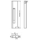 Serratura in alluminio con battuta altezza 400 mm, sinistra
