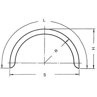Profilo parafango monoasse 12/40 B180 R400 L1285 S800 H415
