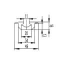 Binario di ancoraggio aereo in alluminio L 2998 mm forato, L 49 mm, H 16 mm
