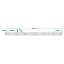 Binario di ancoraggio in alluminio tagliato a misura, forato 610 x 30 x 11