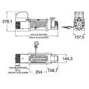 Motore a corrente continua per verricello a cavo tipo Talon Rope & Hook 24 V