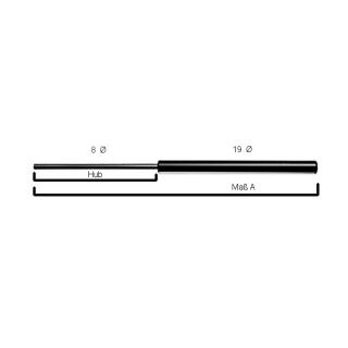 Lunghezza totale 485 mm corsa asta 200 mm tubo 8 mm 19 mm Ø 300 Newton forza di estensione