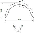 De Haan - parafango per modelli monoasse HR 1560, H 1510/12, L 150 / S 600 mm