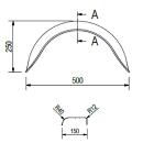 De Haan - parafango per modelli monoasse HR 1850, H 1808/12, L 180 / S 500 mm
